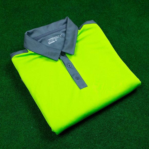 Nike Other - NWT Nike Golf DRI-FIT Neon Green/Grey Polo